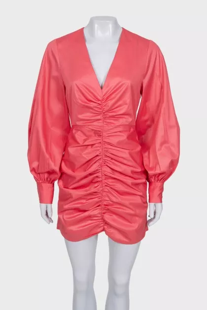 Pink dress with draping