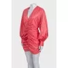Pink dress with draping