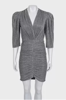 Silver dress with accent shoulders