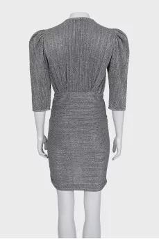 Silver dress with accent shoulders