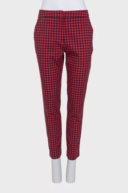 Tapered-fit trousers in a houndstooth print