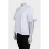 White T-shirt with puff sleeves