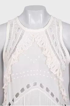 White perforated T-shirt