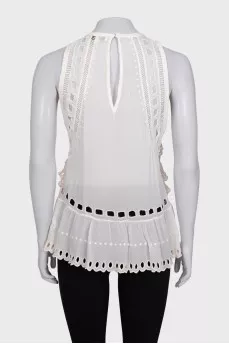 White perforated T-shirt