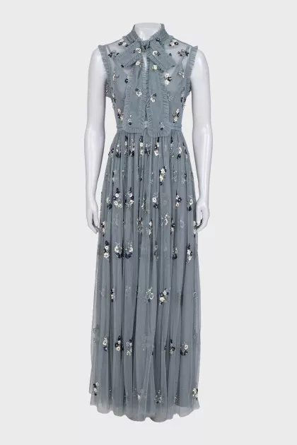 Gray dress decorated with sequins
