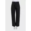 High-waisted wide-leg jeans with buttons