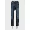 Men's straight-leg distressed jeans