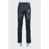 Men's straight-leg distressed jeans