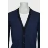 Men's wool cardigan with buttons