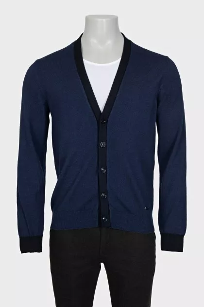 Men's wool cardigan with buttons