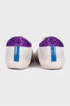 Textile sneakers with a shiny back