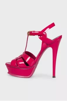 Tribute patent leather sandals