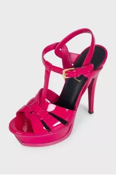Tribute patent leather sandals