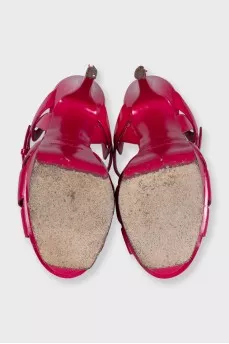 Tribute patent leather sandals