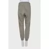 Brown sweatpants with a signature print