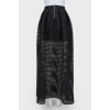 Perforated black maxi skirt