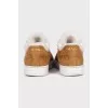 Suede sneakers with fur