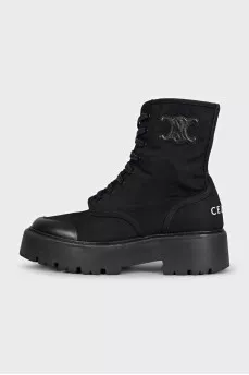 Black high lace-up boots