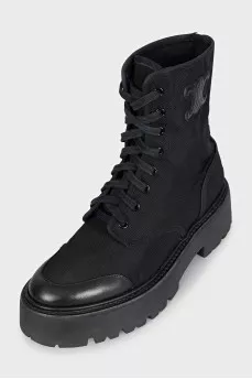 Black high lace-up boots