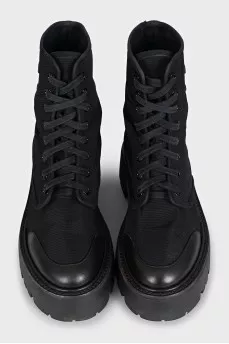 Black high lace-up boots