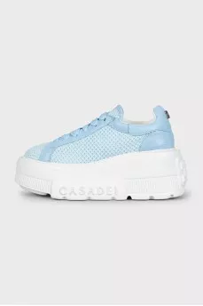 Light blue lace-up sneakers