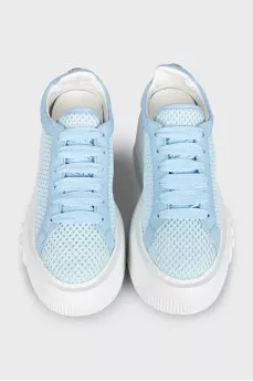 Light blue lace-up sneakers