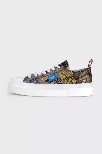 Floral print sneakers with logo