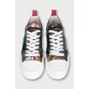 Floral print sneakers with logo