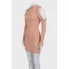 Brown dress with cutouts on the shoulders