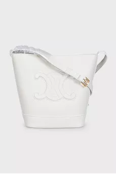White Triomphe Bucket Bag