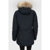 Navy blue jacket with fur hoodonet