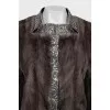 Mink coat with a decorated collar