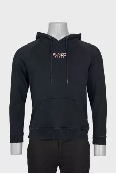 Men's black hoodie with logo