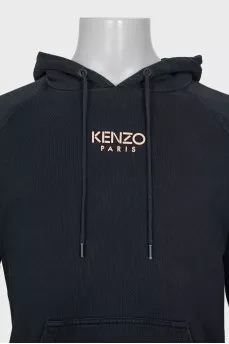 Men's black hoodie with logo