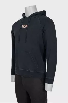 Men's black hoodie with logo