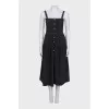 Black fitted button-down sundress