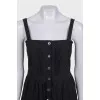 Black fitted button-down sundress