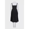 Black fitted button-down sundress