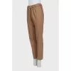 Tapered-fit wool trousers with drawstrings