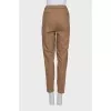 Tapered-fit wool trousers with drawstrings