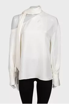 White blouse with a tie