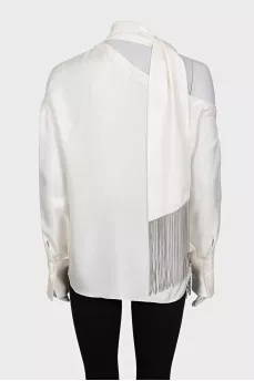 White blouse with a tie