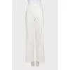 Striped linen straight-leg trousers
