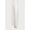 Striped linen straight-leg trousers