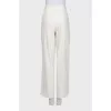 Striped linen straight-leg trousers