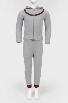 Children's set of gray sweater and trousers
