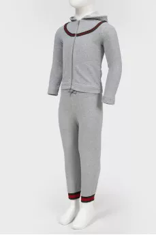 Children's set of gray sweater and trousers