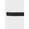 Extended leather belt with rectangular buckle