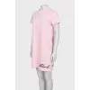 Straight-cut T-shirt dress with embroidered logo