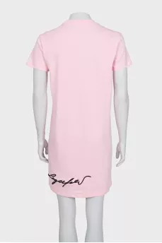 Straight-cut T-shirt dress with embroidered logo